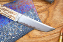 North Mountain Blade Chop Mini Fixed 3.5" SLD-Magic Full Tang Steel Deer Antlers Handle