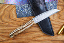 North Mountain Blade Chop Mini Fixed 3.5" SLD-Magic Full Tang Steel Deer Antlers Handle