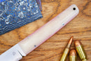 North Mountain Blade Chop Mini Fixed 3.5" SLD-Magic Full Tang Blade Camel Bone Handle