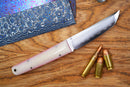 North Mountain Blade Chop Mini Fixed 3.5" SLD-Magic Full Tang Blade Camel Bone Handle