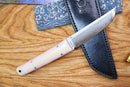 North Mountain Blade Chop Mini Fixed 3.5" SLD-Magic Full Tang Blade Camel Bone Handle