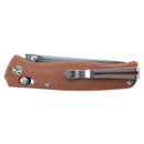 SRM Medal - 3.2" Stonewash Blade - Brown Micarta Handle - 255L-MN