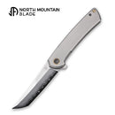 North Mountain Zero 3.5" Tanto Blade Flat Titanium Handles w/ Smooth Flipper