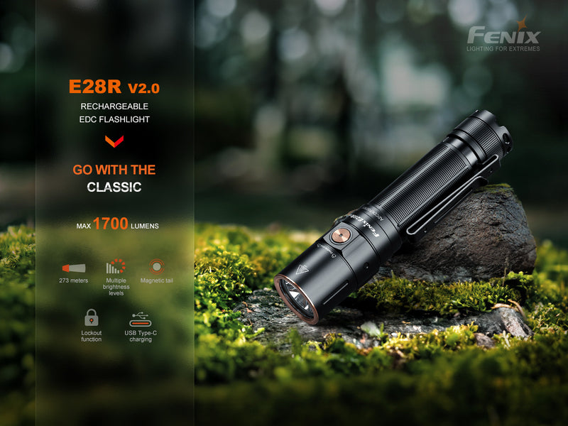 Fenix E28R V2 1700 Lumen USB-C Rechargeable EDC Flashlight