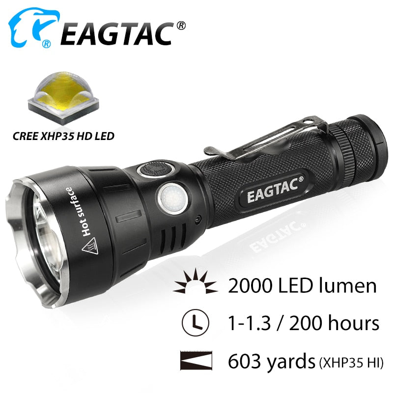 EagleTac SX30C2 2000 Lumen Flashlight XHP 35 HI - Complete Kit