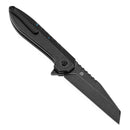 Kansept Kosame Button Lock T1093F2 – 3.37" 154CM Blackwash Blade, Blackwash Titanium with Blue Carbon Fiber Inlay