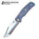 North Mountain Blade Jellyfish 4th Generation 3.5in M390 Blade Blue Ceramic Carbon Fiber Handle