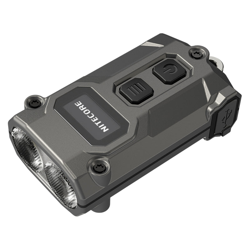 Nitecore TINI 3 Gray – 600 LM USB‑C Keychain Flashlight with OLED Display & Adjustable Color Temperature