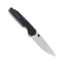 Kansept Warrior T1005S1 – Stonewashed Drop Point D2 Blade, Black & Blue G10 Handle, Kim Ning Design