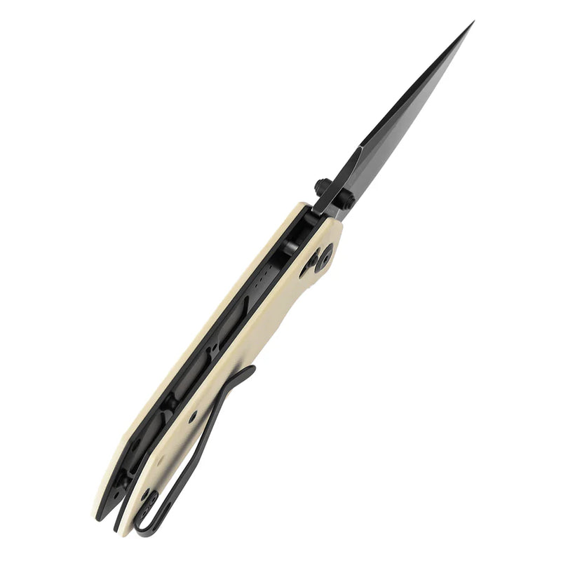 Tenable Fenrir T1034V11 – Ivory White G10, 3.48" Blackwashed Nitro-V Blade, Sparrow Knife Co. Design