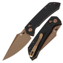 Tenable Fenrir T1034V8 – Black G10 Frag Pattern, 3.48" Rose Gold Nitro-V Blade, Sparrow Knife Co. Design