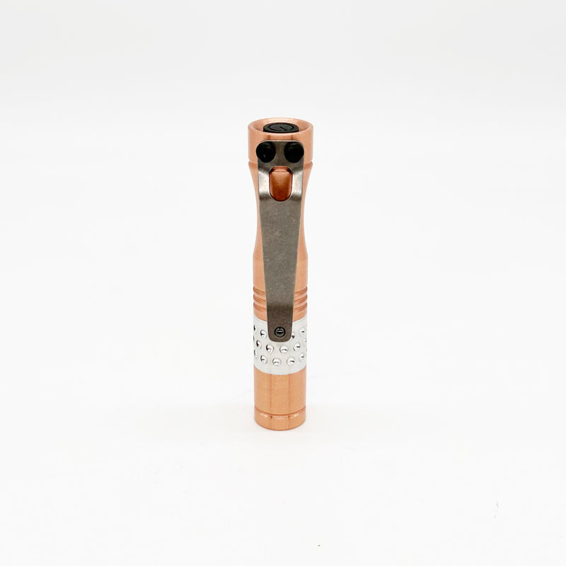 Dawson Machine Craft Hoku Clicky Satin Copper Flashlight 10440 Cell Nichia 519a 4500k LED - Made in USA