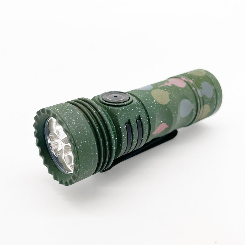 Olight Seeker 4 Mini 1200 Lumen Rechargeable Flashlight w/ UV LED - Cerakote Christmas Tree
