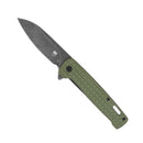 CobraTec Knives Rhino 3.37" D2 Stonewashed Blade Green Aluminum Textured Handles CTGRNRHINO