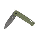 CobraTec Knives Rhino 3.37" D2 Stonewashed Blade Green Aluminum Textured Handles CTGRNRHINO