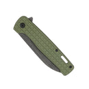 CobraTec Knives Rhino 3.37" D2 Stonewashed Blade Green Aluminum Textured Handles CTGRNRHINO