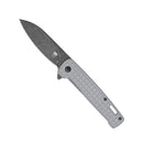 CobraTec Knives 3.375" Rhino D2 Stonewashed Blade Grey Aluminum Textured Handles CTGRYRHINO