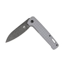 CobraTec Knives 3.375" Rhino D2 Stonewashed Blade Grey Aluminum Textured Handles CTGRYRHINO