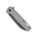 CobraTec Knives 3.375" Rhino D2 Stonewashed Blade Grey Aluminum Textured Handles CTGRYRHINO