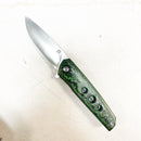North Mountain Blade NINJA Green Copper Fiber Handles