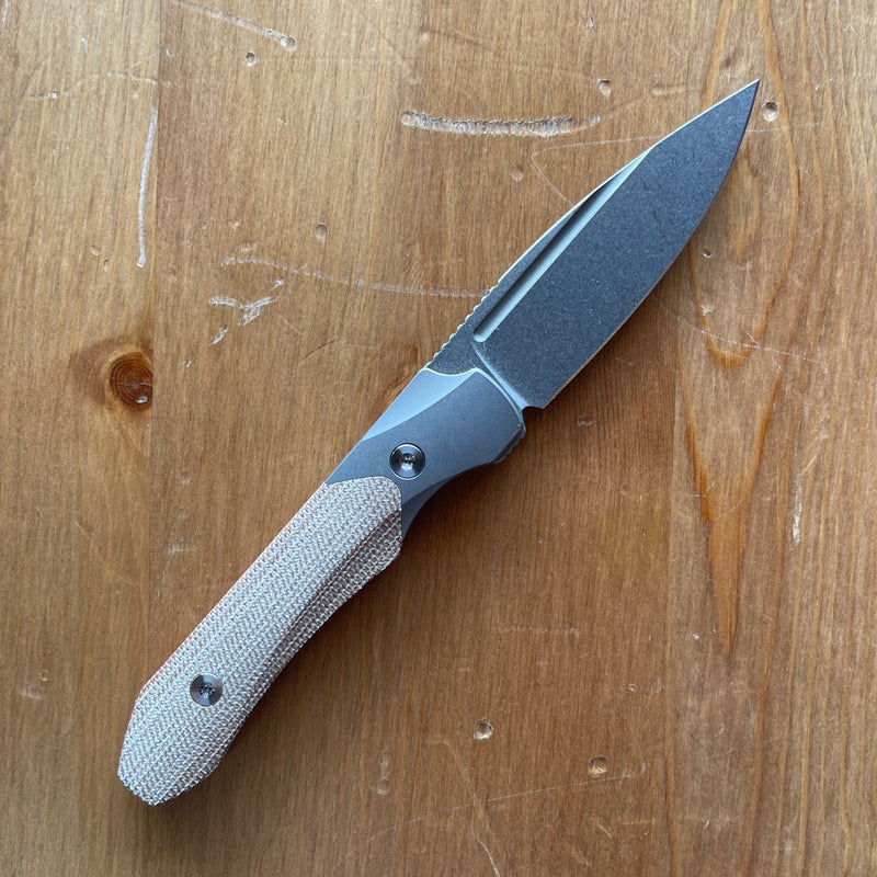Griffin X Limited EDC Fixed Blade 2.79in Magnacut Steel Titanium / Nat
