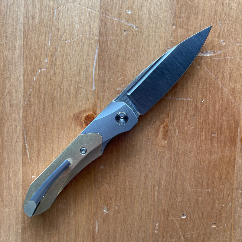 Griffin X Series 1946 Slip Joint Folding Knife 2.79in S90V Steel Titanium / Brass Handles