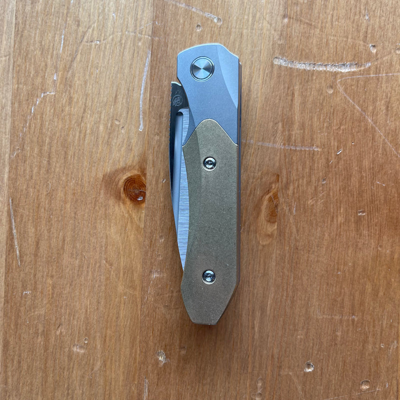 Griffin X Series 1946 Slip Joint Folding Knife 2.79in S90V Steel Titanium / Brass Handles