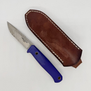 Night Watch Knives Ranger Nitro-V Blade Purple Handle White Liners Leather Sheath