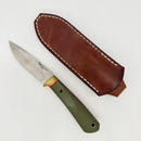 Night Watch Knives Spotter Nitro-V Blade Green Handle Red Liners Leather Sheath