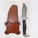 Drifter Blades Pathfinder Custom Fixed Blade Knife Black Micarta Handles Customer Leather Sheath
