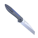 Kansept Kosame 3.37" Stonewashed 154CM Blackwash Titanium with Blue G10 Inlay T1093F4