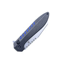 Kansept Kosame 3.37" Stonewashed 154CM Blackwash Titanium with Blue G10 Inlay T1093F4