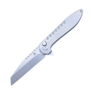 Kansept Kosame 3.37" Stonewashed 154CM Stonewashed Titanium with Jade G10 Inlay T1093F6
