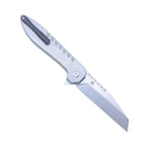 Kansept Kosame 3.37" Stonewashed 154CM Stonewashed Titanium with Jade G10 Inlay T1093F6