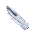 Kansept Kosame 3.37" Stonewashed 154CM Stonewashed Titanium with Jade G10 Inlay T1093F6