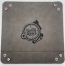 Leather Valet Tray Compass Logo - Gray