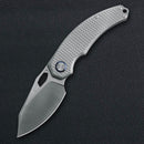 Kunwu Padre K706T-2 Folding Knife – 3.34" Satin Vanax Blade, Gray Titanium Handle