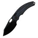 Kunwu X-Padre X706A-2 Folding Knife – 3.34" DLC Elmax Blade, Blue G-Mascus Handle