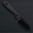 Kunwu Stiffy P Fixed Blade 3in DLC VANADIS8 Steel Black Micarta Hanlde F705BK-3