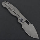 Kunwu Gringo K712T-1S Folding Knife – 3.66" Stonewashed S390 Blade, Honeydew Textured Titanium Handle