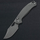 Kunwu Django 3.18in Stonewashed Elmax Blade Diamond Textured Titanium Handles X707T-1S