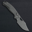 Kunwu Django 3.18in Stonewashed Elmax Blade Diamond Textured Titanium Handles X707T-1S