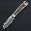 Kunwu Geezer J708T-1 Slipjoint Knife – 3.22" Elmax Blade, Titanium Handle with Copper CF Inlay