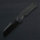 Kunwu S-TAO II S703L-R2 Folding Knife – 3.44" DLC Vanax Blade, Honeydew Textured Titanium Handle