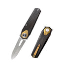 Remette RT-Infinite Power RTIP-A – 3.15" M390 Dagger Blade | Dark Gray Sandblasted Titanium | Button + Liner Lock