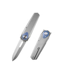 Remette RT-Infinite Power RTIP-T – 3.15" M390 Dagger Blade | Sandblasted Titanium Handle | Button + Liner Lock