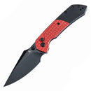 Tenable Fenrir Folding Knife 3.45in 14C28N Black TiCn Blade Red Frag Pattern Aluminum Handles