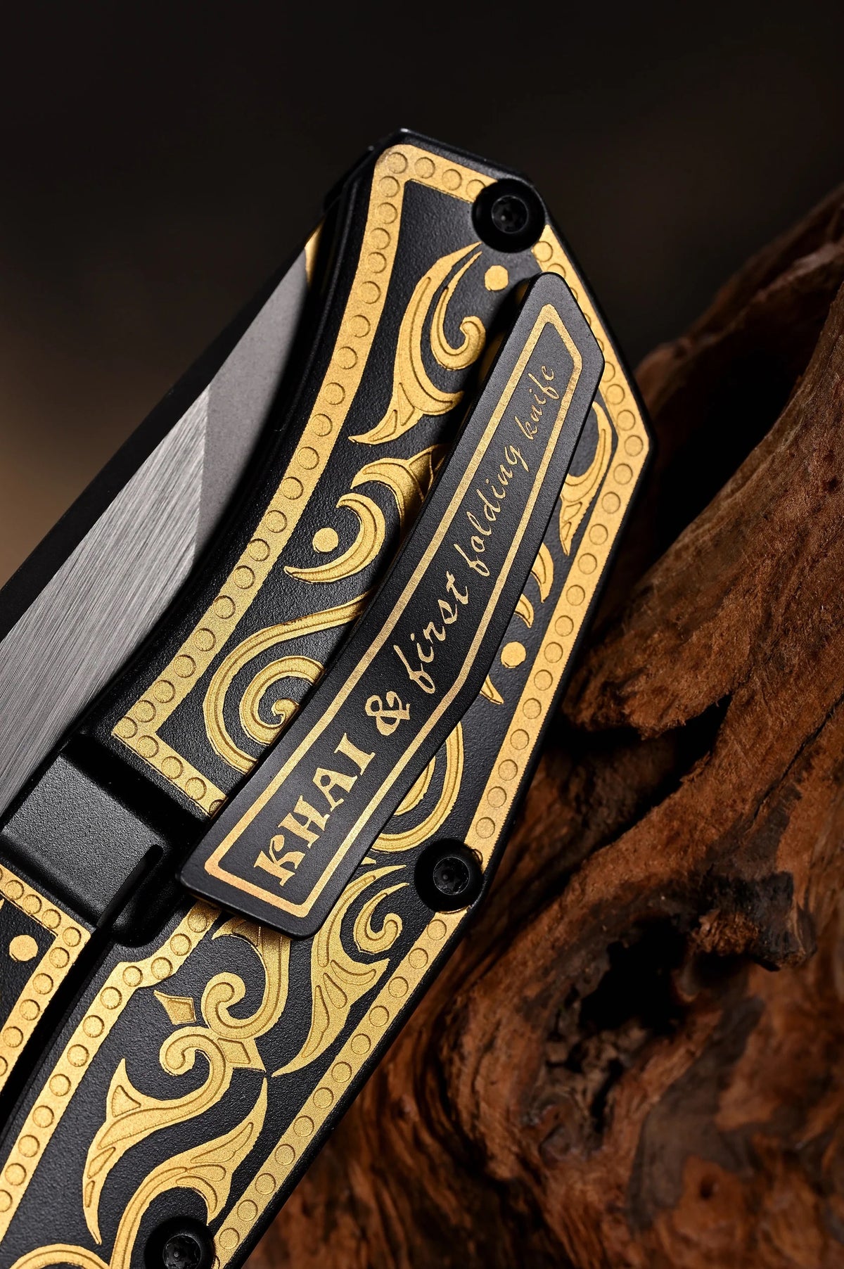 North Mountain Blade KF001-A Baroque 24K Gold CPM 3V Kukri