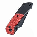 Tenable Fenrir Folding Knife 3.45in 14C28N Black TiCn Blade Red Frag Pattern Aluminum Handles