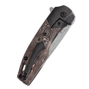 Kansept Cassowary 2.9" Damascus with Black Stonewashed Titanium & Copper Carbon Fiber Handles - K2065B5